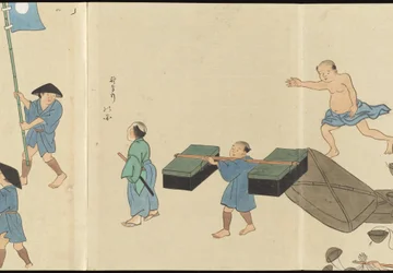 Illustrationen der Uji-Tee-Produktion