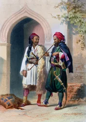 Arnaout- und Osmanli-Soldaten in Alexandria, Ägypten, 1848
