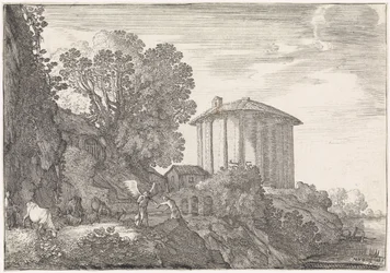 Landschaft mit dem Tempel der Vesta