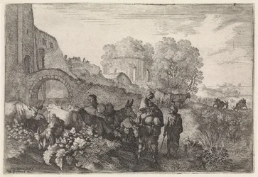 Landschaft mit Reisenden