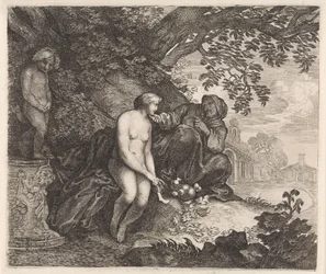 Vertumnus versucht Pomona zu verführen