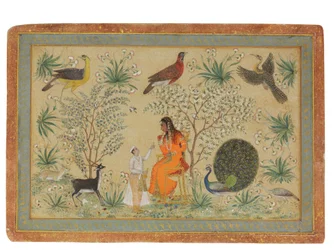 Edle Frau in einem Garten, ca. 1740