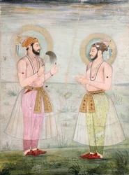 Porträts von Prinz Dara Shikoh und Prinz Sulaiman Shikoh Nimbate, ca. 1665