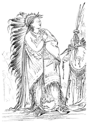 Zwei Krähen, ein männlicher Ureinwohner des Minataree-Stammes, 1841