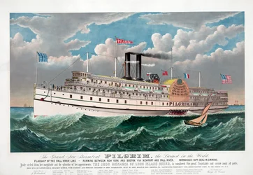 Das große neue Dampfschiff Pilgrim, ca. 1883