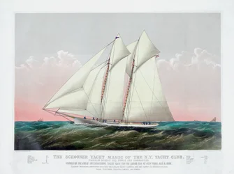 Die Schoner Magic des New York Yacht Club von Currier & Ives