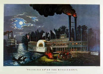 „Holz sammeln am Mississippi“. 1863