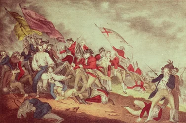 Schlacht am Bunker Hill (Farblithografie)