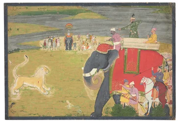 Raja Balwant Dev Singh auf Löwenjagd