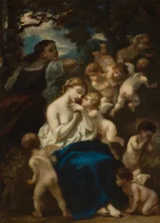 Eine Nymphe mit Amoretten