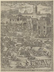 Das Aufrichten des Obelisken auf dem Petersplatz