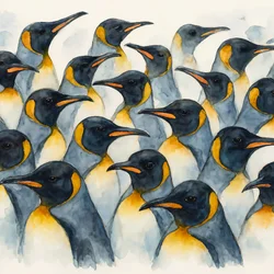 Aquarell Kaiserpinguine
