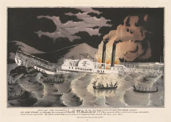 Verlust des Dampfschiffs Swallow: Während ihrer Reise von Albany nach New York am Montagabend, 7. April 1845