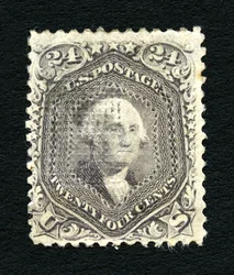 24c Washington F Grill Einzelstück, 1867
