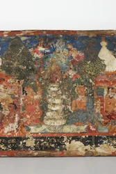 Detail von einem buddhistischen Manuskriptdeckel
