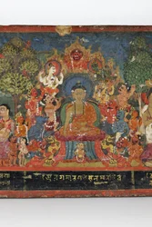 (Detail) von einem buddhistischen Manuskriptcover