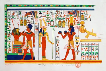 Wandmalerei aus El-Kab, Ägypten
