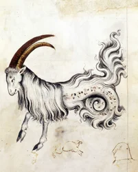 Sloane 3983, f.3v Das Sternzeichen Steinbock