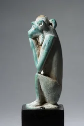 Amulett eines Affen, 18.-19. Dynastie, 1540-1186 v. Chr. (Faience)