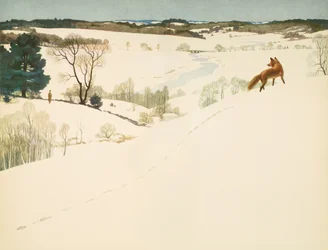 Fuchs im Schnee, Vorsatzblatt in 
