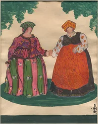 Kostümentwurf für Rimsky-Korsakows Oper "Das Märchen vom Zaren Saltan", 1919