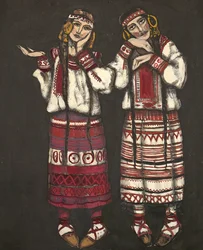 Kostümentwurf für das Ballett Le Sacre du Printemps von I. Stravinski, 1930