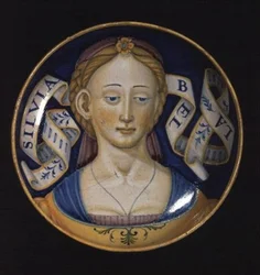 Maiolica Coppa, aus der Serie Belle donne, 1525