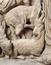 Die Geburt Christi, Detail vom Marmorpult