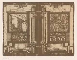 Einbandentwurf für: Bericht der Zeichen- und Kunstgewerbeschule für Mädchen in Amsterdam über das Jahr 1920