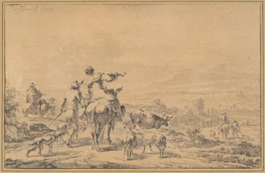 Hirten in einer italienischen Landschaft