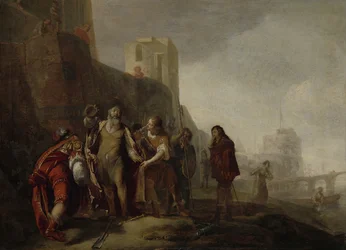 Die Legaten Alexanders des Großen investieren den Gärtner Abdalonymus mit den Insignien der Königswürde von Sidon, 1649