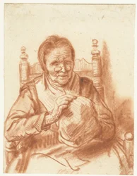 Alte Frau mit Haube