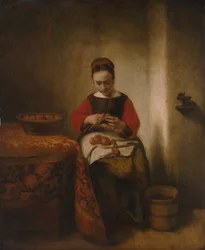 Junge Frau schält Äpfel, ca. 1655