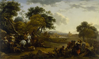 Landschaft mit Jägern