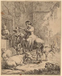 Die Rast vor dem Gasthaus