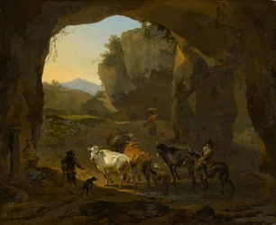 Kuhhirten in einer Grotte