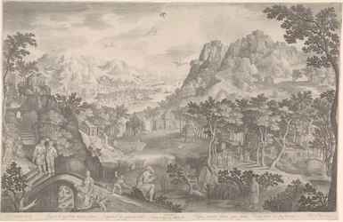 Hosea und die ehebrecherische Frau in einer Landschaft