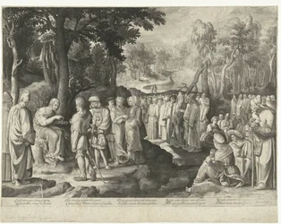 Johannes der Täufer predigt zur Menge