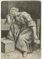 Junge Frau mit Krug in der Hand