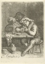 Zwei Raucher an einem Tisch