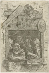 Fünf Frauen in einem Fenster