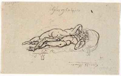 Odysseus und Kalypso, nackt auf einem Lager liegend