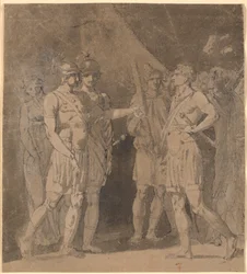 Szene aus Voltaires "Le triumvirat", möglicherweise 1. Akt, 4. Szene