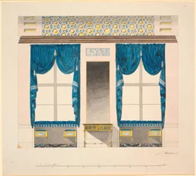 Die Fensterwand im "blauen Kabinett"