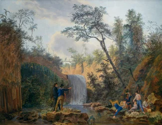 Französische botanische Expedition nach Amerika, Öl auf Leinwand von Nicolas-Didier Boguet (1755-1839)