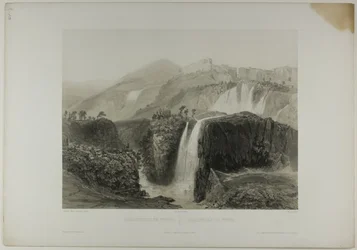 Wasserfälle von Tivoli, Platte achtzehn aus Italie Monumentale et Pittoresque
