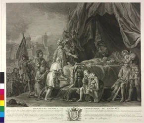 Der Leichnam von Bertrand Duguesclin (Radierung)