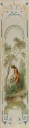 Wandpaneele: Der Gärtner, Gartenbau, Der Weinberg, Die Wippe, Die Schaukel, um 1723-1727