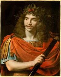 Porträt des französischen Komödianten und Dramatikers Jean-Baptiste Poquelin, genannt Molière (1622-1673) als Cäsar in 
