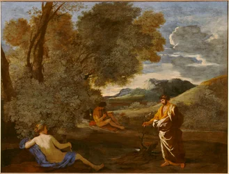 Midas verwandelt einen Eichenast in Gold, früher bekannt als Numa Pompilius und die Nymphe Egeria